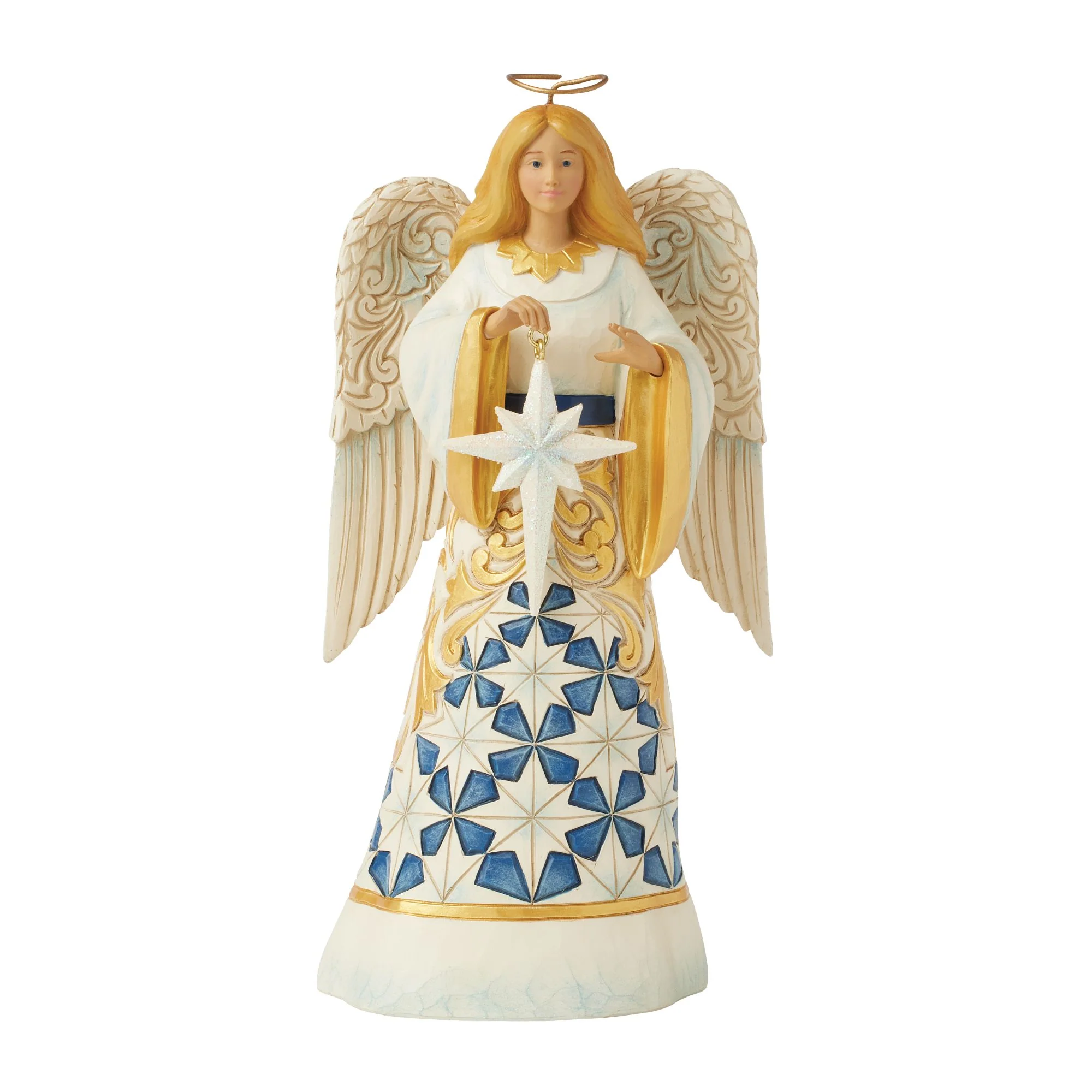 Blue & Gold Angel Figurine