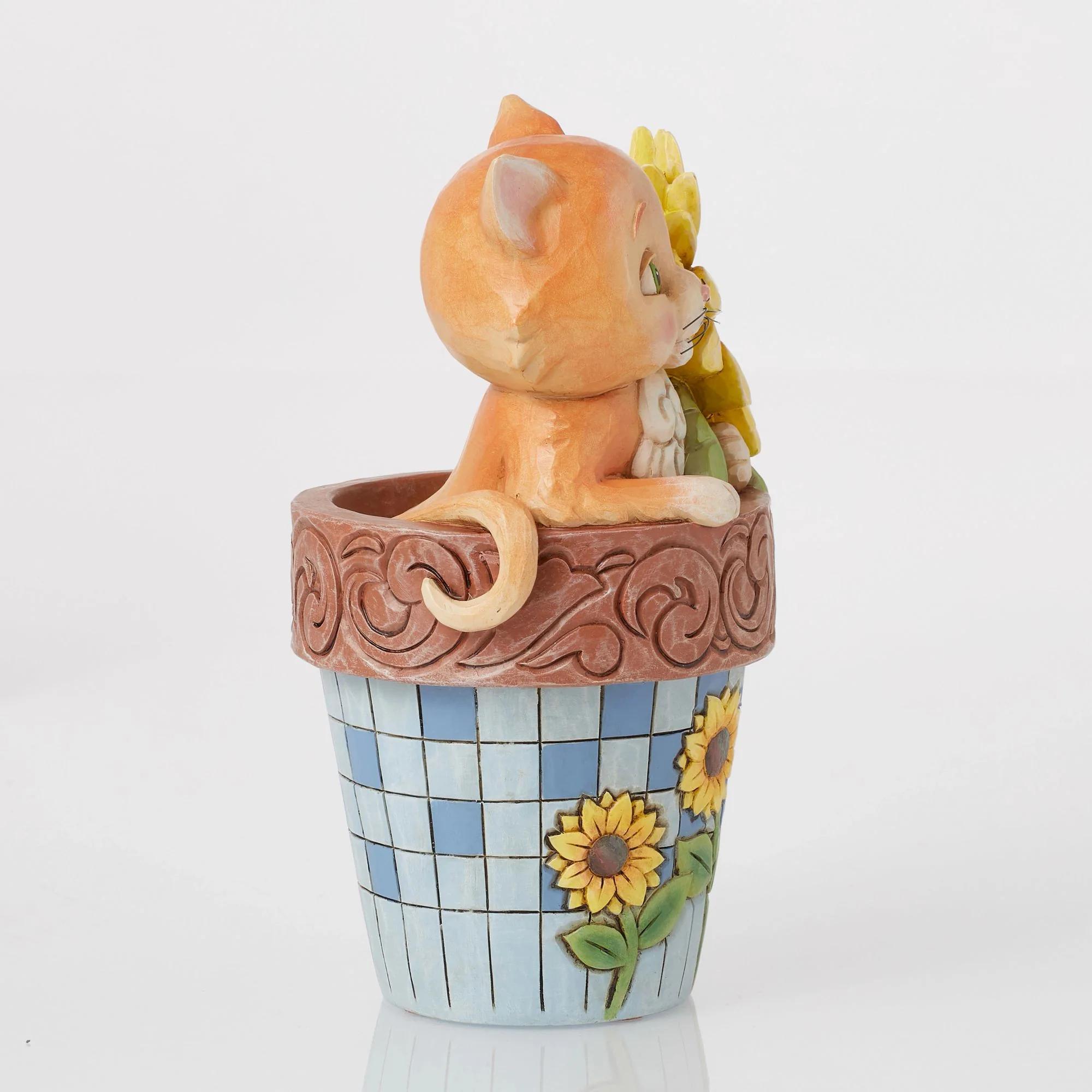 Cat in Flowerpot Figurine - Image 4