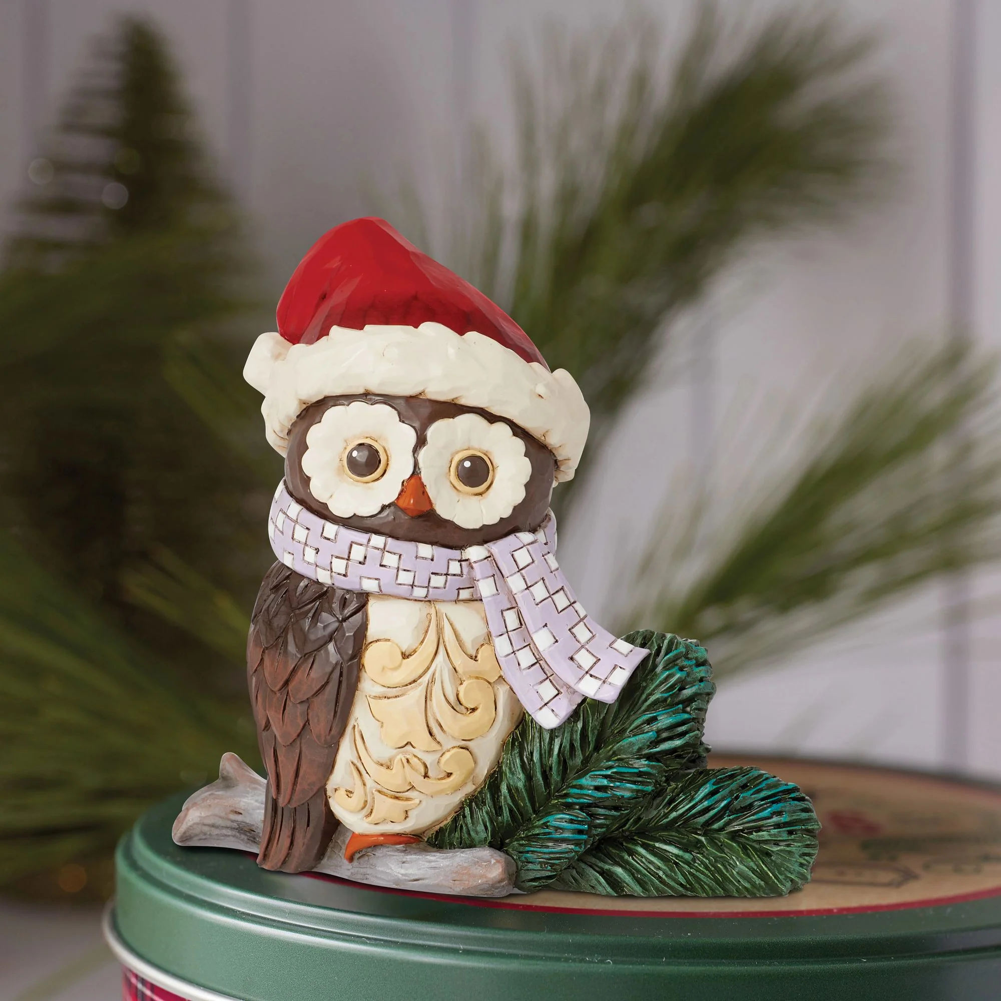 Mini Owl with Santa Hat Fig - Image 2