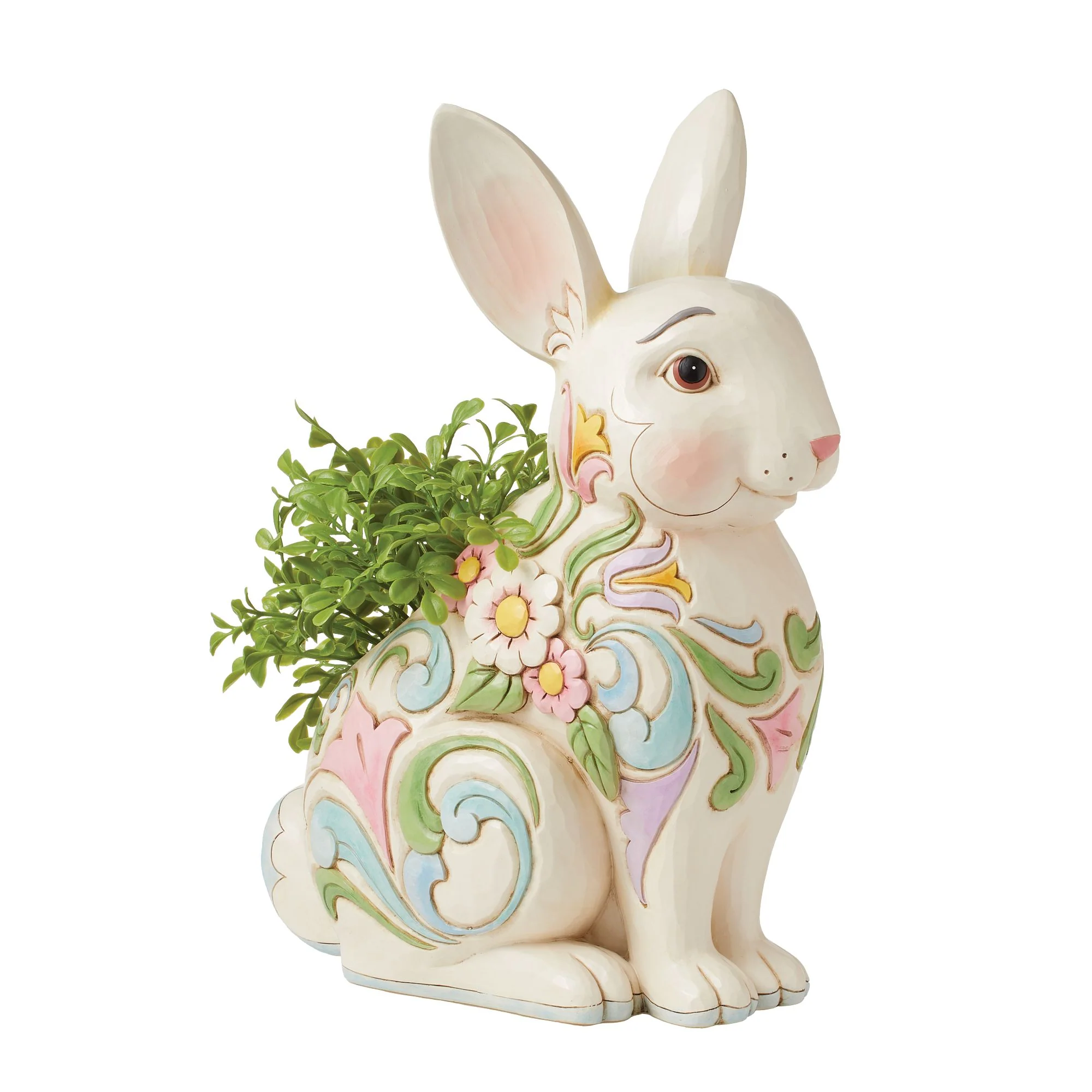 Planter White Floral Rabbit - Image 10
