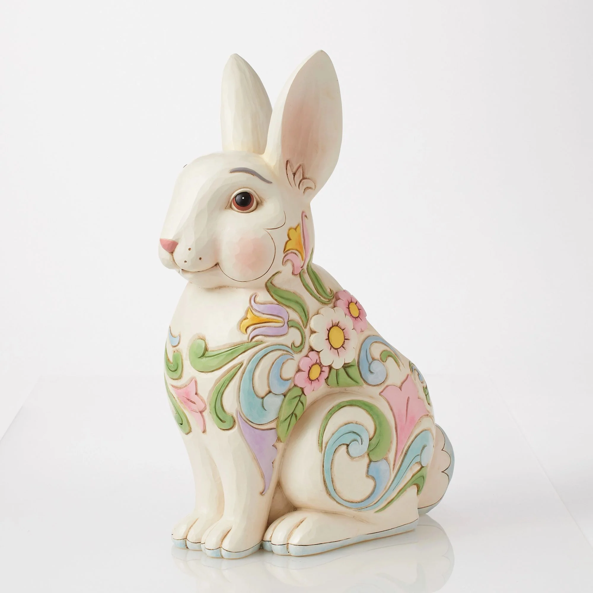 Planter White Floral Rabbit - Image 2
