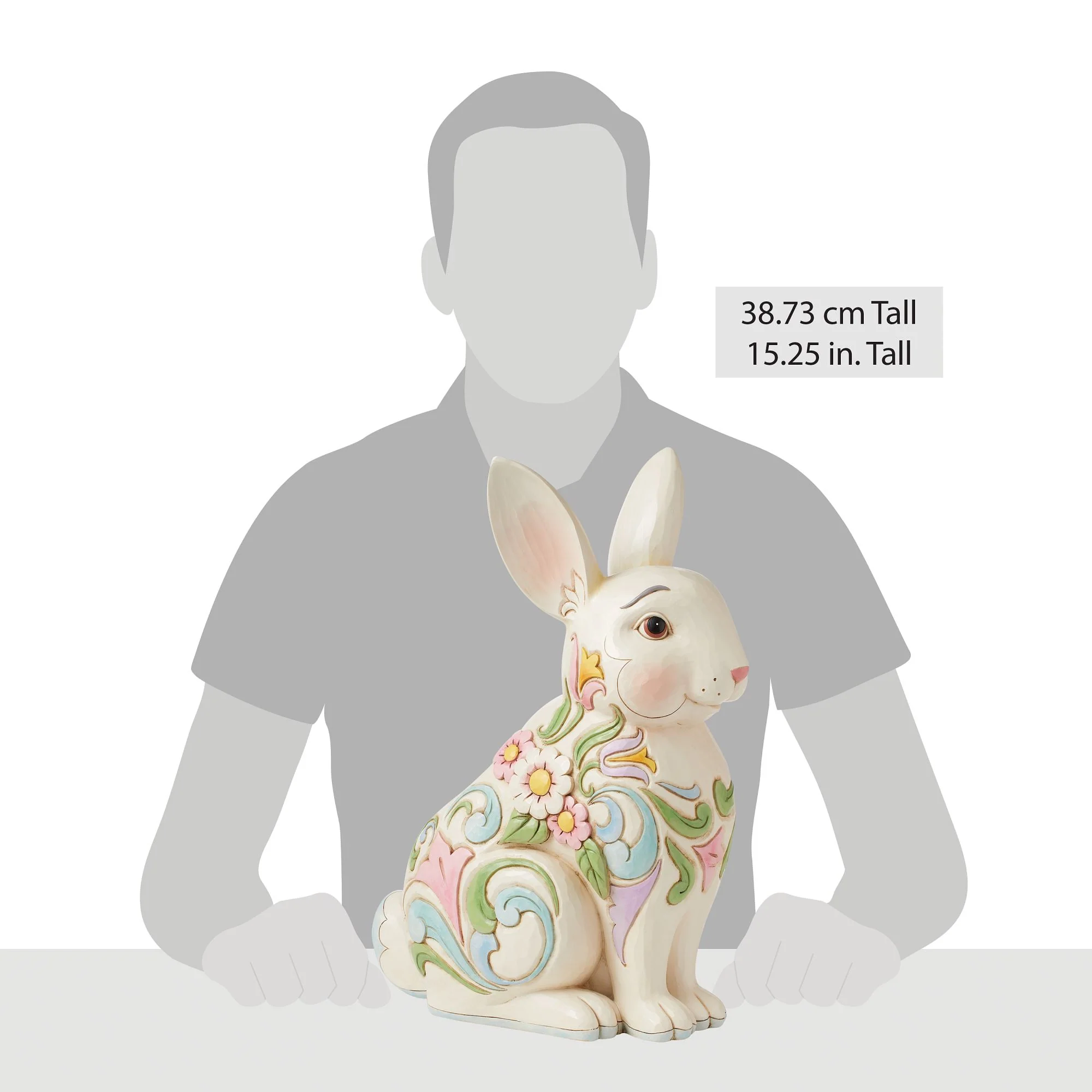 Planter White Floral Rabbit - Image 4