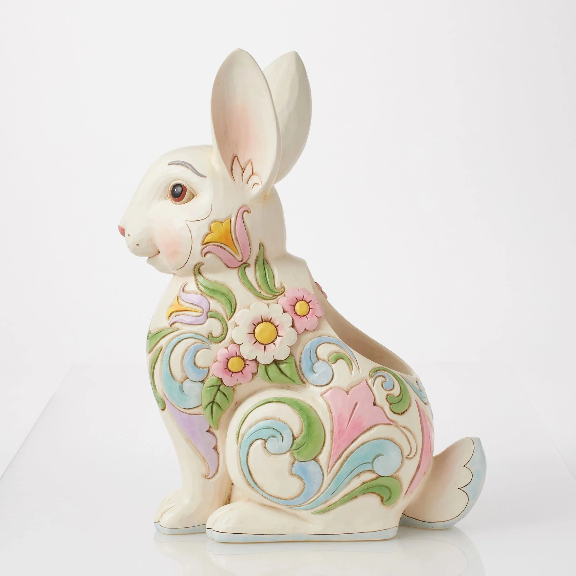 Planter White Floral Rabbit - Image 5