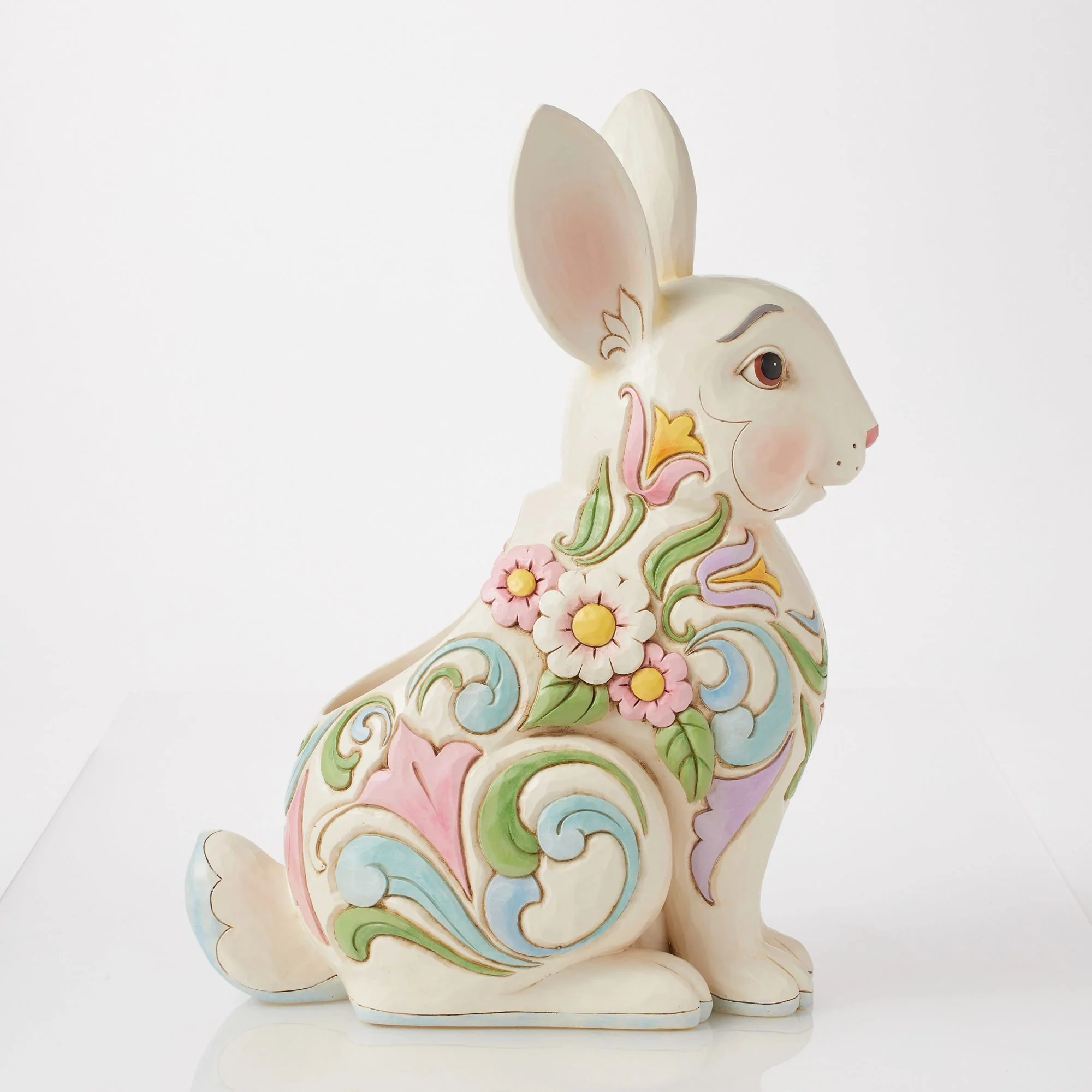 Planter White Floral Rabbit - Image 6