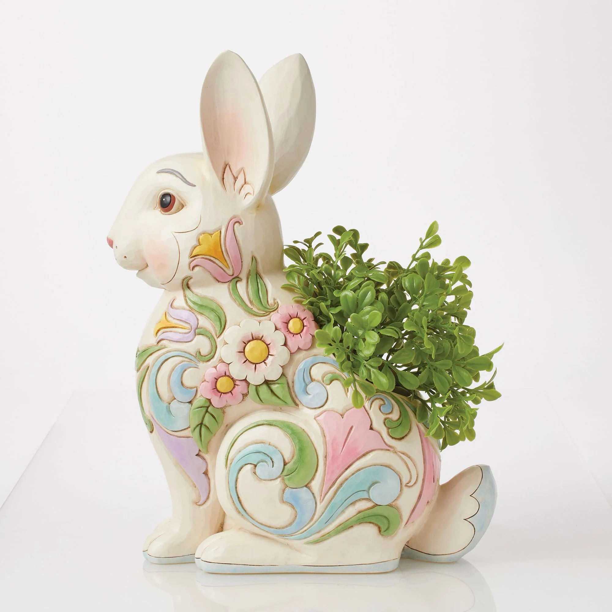 Planter White Floral Rabbit - Image 8