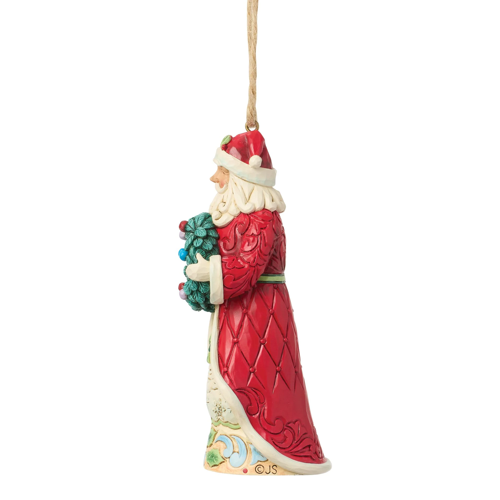 Santa Holding Wreath Ornament - Image 2
