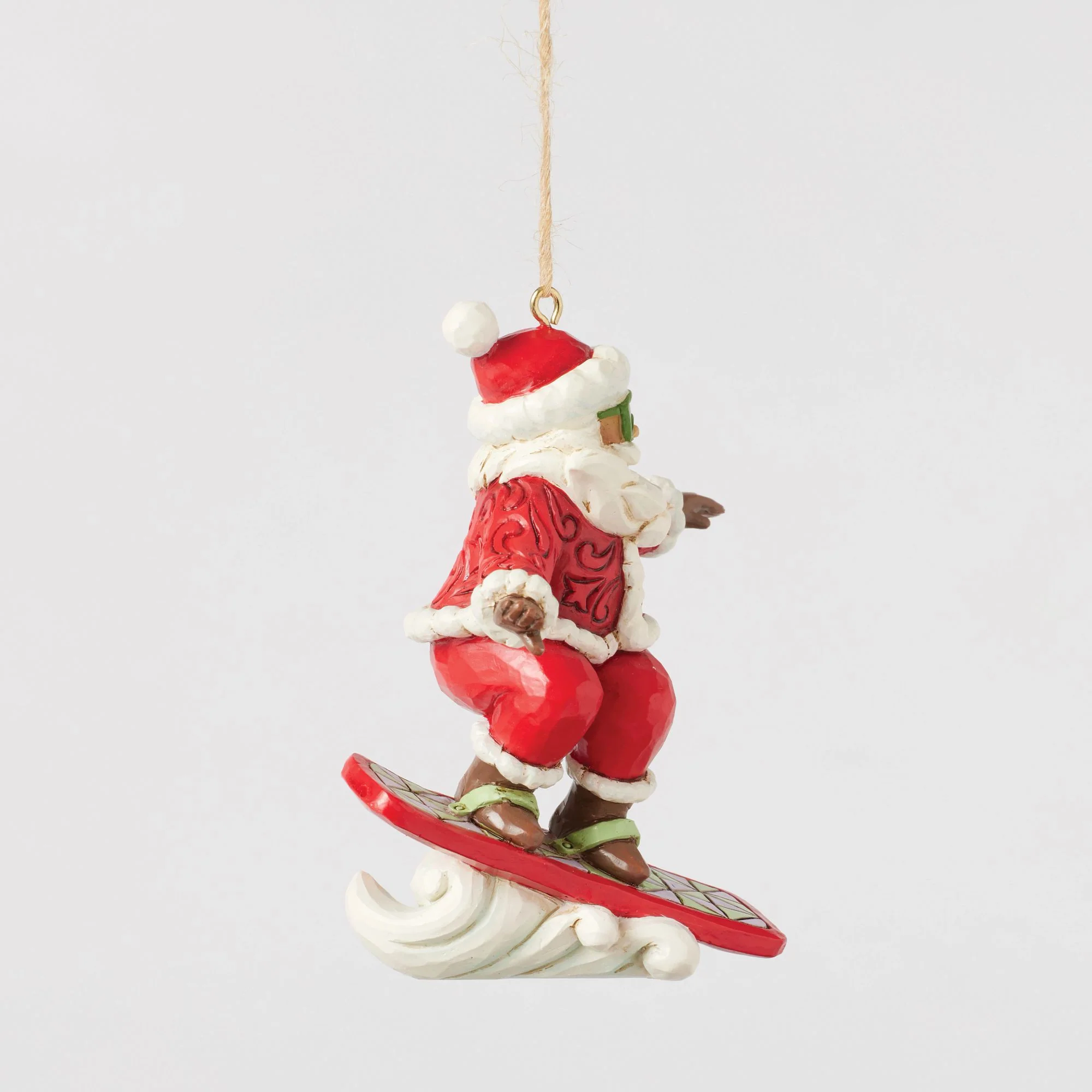 Snowboarding Santa Ornament - Image 3