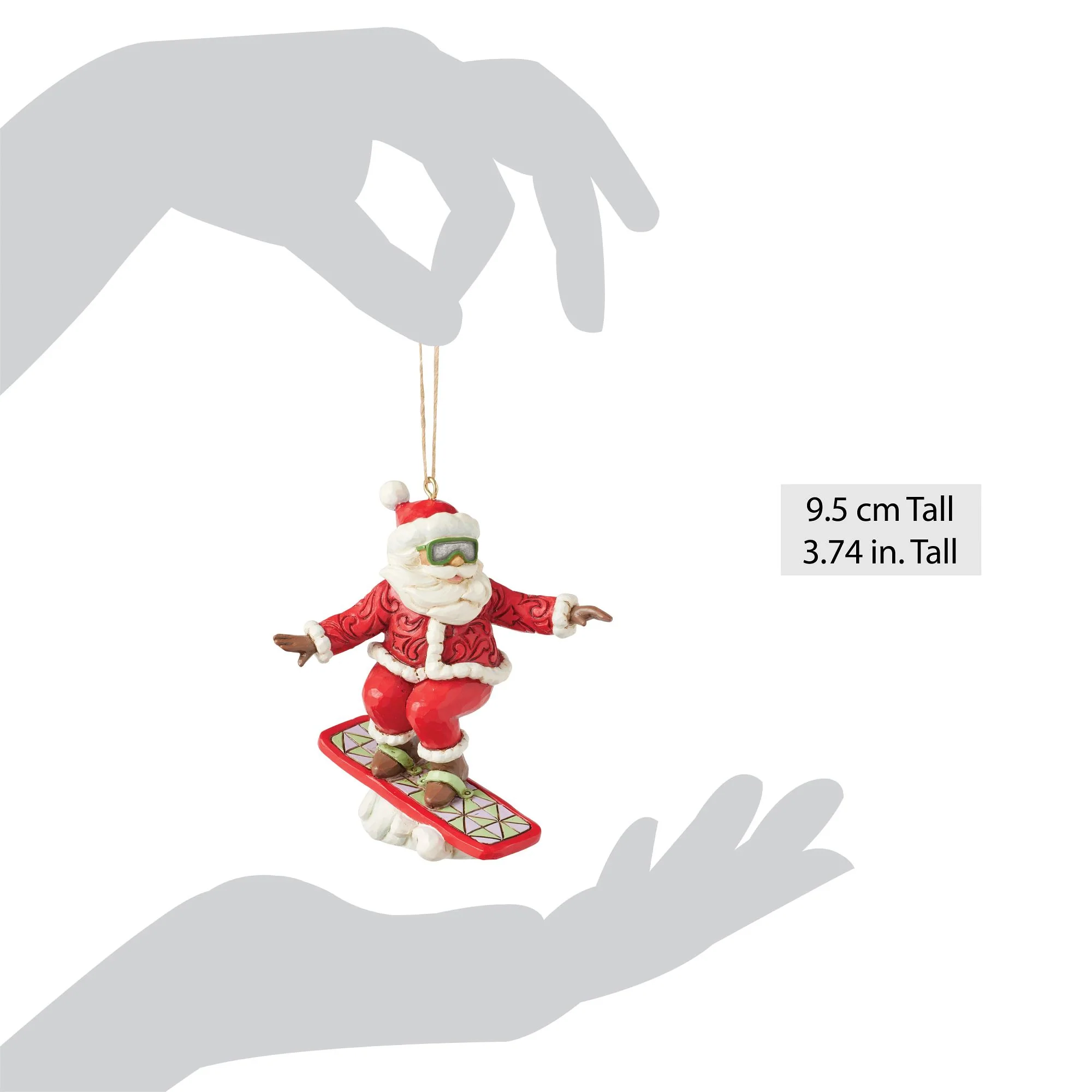 Snowboarding Santa Ornament - Image 4