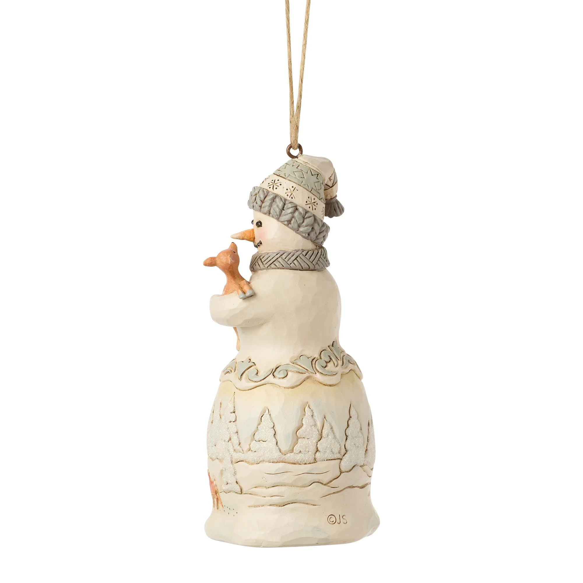 Wdlnd Snowman Holding Fawn Orn - Image 2