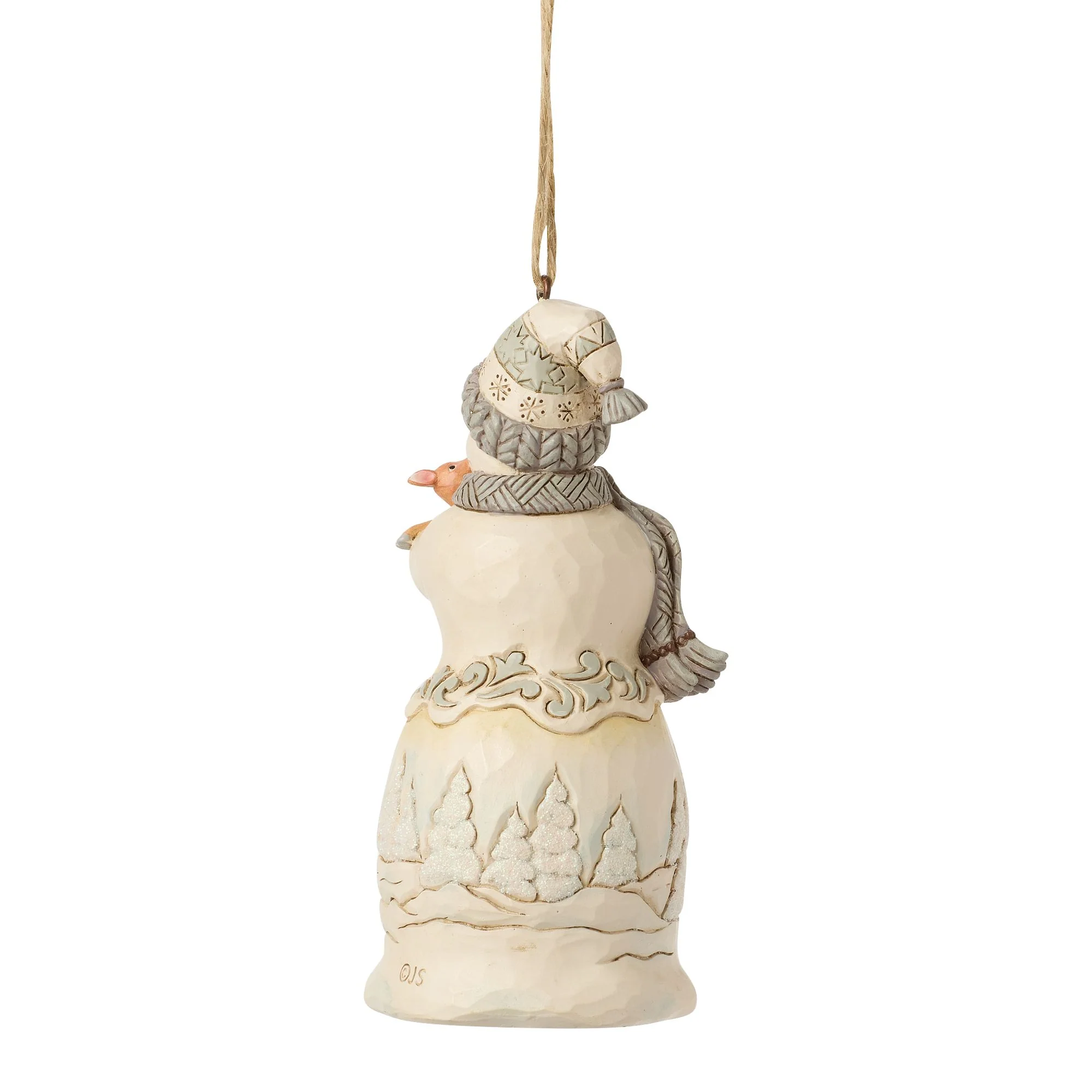 Wdlnd Snowman Holding Fawn Orn - Image 3