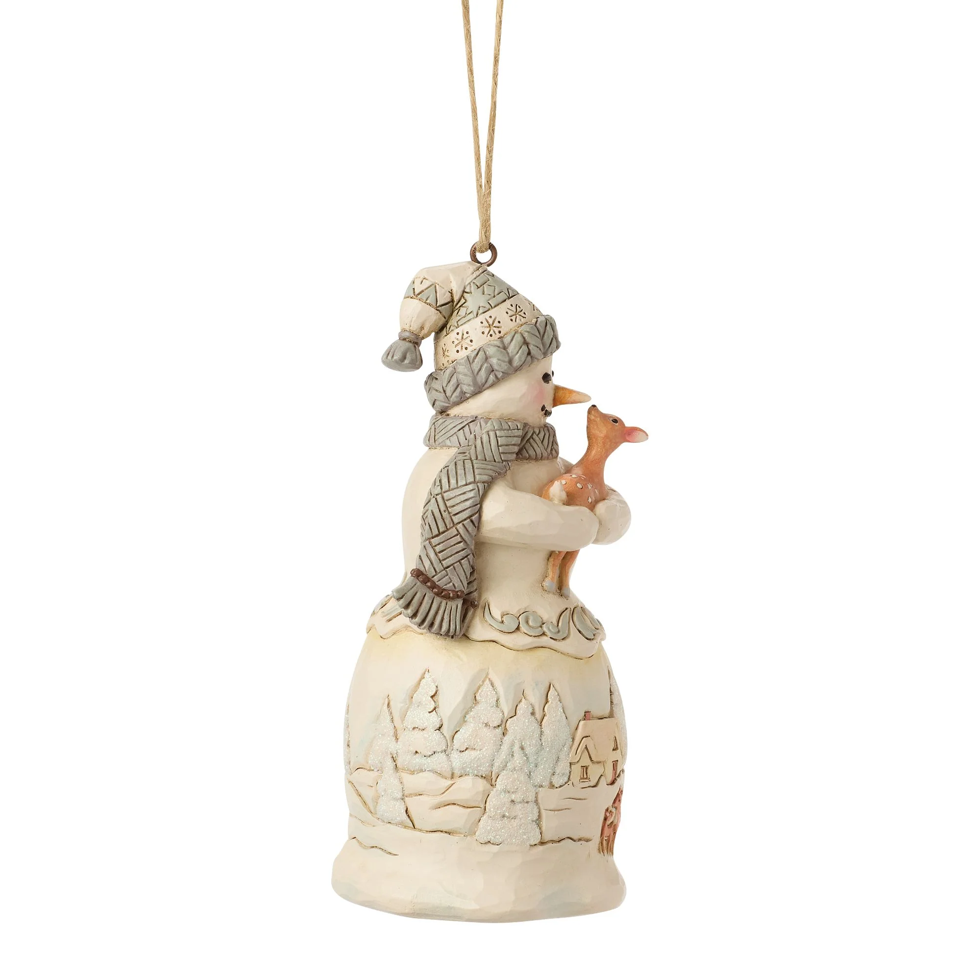 Wdlnd Snowman Holding Fawn Orn - Image 5