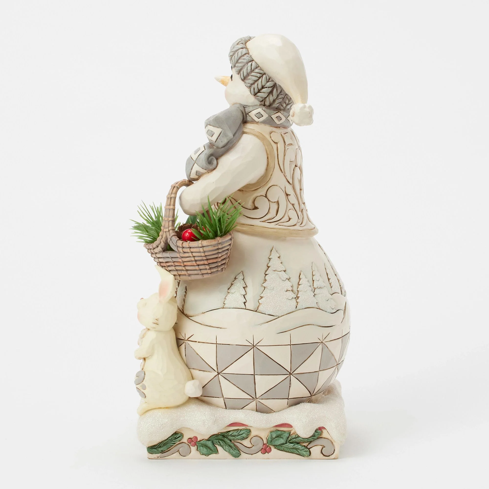 Wdlnd Snowman With Basket Fig - Image 2