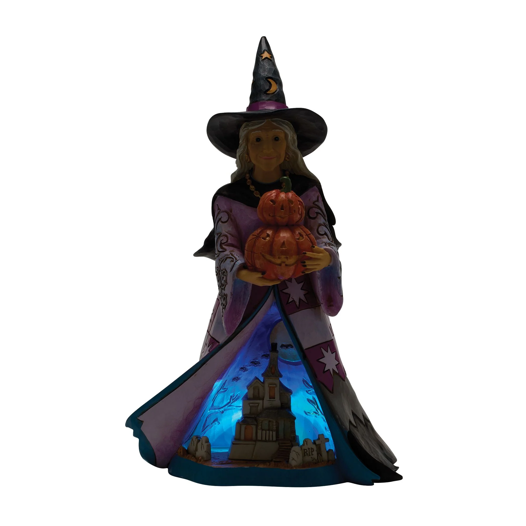 Witch Holding Pumpkins LED Fig - Image 3